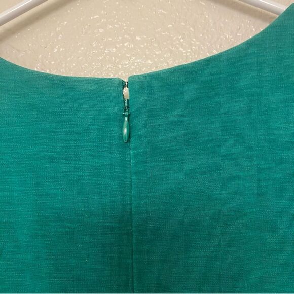 J. Crew Daybreak kelly Green blue block Fit Flare Dress sleeveless prep cotton M - Picture 6 of 11